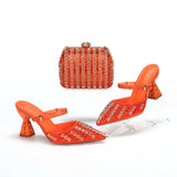doershow Italian colorful Shoes And Bag Sets For Evening Party With Stones Italian Leather Handbags Match Bags!  HNM1-1