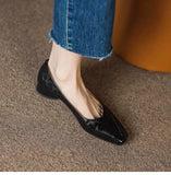 Fashionable and Comfortable Square-toe Shallow-mouth Single Shoes  New Block Heel Temperament Casual Women's Shoes