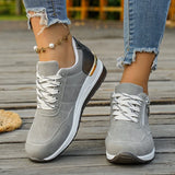 Plus Size 44 Platform Casual Sneakers for Women Lace Up Anti Slip Thick Sole Sport Shoes Woman 2026 Spring Zipper Walking Shoes