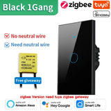 TNCE Tuya US Smart Wall Switch wifi or zigbee 1/2/3/4 Gang Wire Touch Sensor LED Light Button Smart Home voice Alexa Google Home