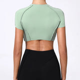 No Padded Women Yoga Sport T Shirts Fitness Clothes Short Sleeve Yoga Shirt Gym Top Running Active Wear Sport Tops