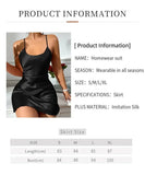 Valentine's Day Gift Summer Sexy Women's Backless Ice Silk Slip Short Mini Dress Simulation Silk Nightdress Casual Nighties