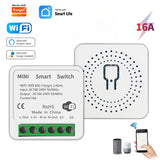 16A Smart WiFi Switch Support 2-Way DIY Switches Mini Smart Breaker Works With Tuya Smart Life APP Control Support Alexa Google