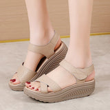 Women Comfortable Sandals Wedges Platform Ankle Strap Casual Orthotic Walking Sandals Orthopedic Arch Support 5cm heel
