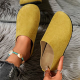 Spring Round Toe Cork Clogs Slippers for Women Outdoor Cork Footbed Flat Heels Mules Shoes Woman Plus Size Suede Slides Female