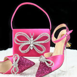 Doershow High Quality African Style Ladies Shoes And Bags Set Latest BLUE Italian Shoes And Bag Set For Party  HGH1-8