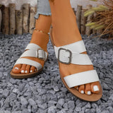 2026Summer Women Flat Sandals Solid Color Casual Comfortable Female Flat  Shoes