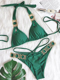 Halter Jewelled Diamond Bikini Women Swimsuit Female Triangle Swimwear Two piece Bikini set Brazilian Bather Bathing Suit Swim
