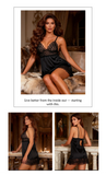 Green Lace Floral Babydoll Lingerie for Women Sexy Push Up Chemise Sleepwear with Back Hook and Eye Closure