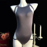 Sexy Crotchless Lingerie Women Hollow Sexiest Bodysuit Erotic Costumes Baby Doll Dress Elastic Porn Underwear Open Crotch Outfit