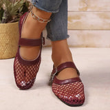 Women Sandals Mesh Breathable Fashion Versatile Sandals Women New Flat Soft Soled Mary Jane Shoes for Women