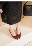 BIGTREE Sexy Classic High Heels Women Pumps Wedding Solid PU 5CM Thin Heels Kitten Heel Office Ladies Slip on Shoes Woman