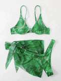 2026 Push Up 3 Pieces Bikini & Beach Slirt Swimsuit Women Strappy Swimwear Female Bathers Bathing Swimming Swim Suit Beachwear