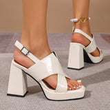 2026 Summer Retro High Heel Sandals - Back Buckle Straps for A Casual and Stylish Date-Wear Women's Shoes