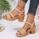 Zoki White Chunky Heeled Sandals Women Summer 2025 Braid Band Gladiator Sandals Woman Ankle Strap Casual Platform Sandles Mujer