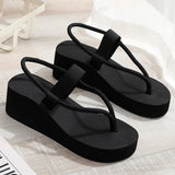 Women Leisure Wedges Sandals Summer Platform Shoes Light Weight Soft EVA Sole Girls Beach Street Flip Flops Plus Size 41 Sandal