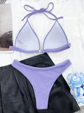 Sexy Halter Push Up Bra Cup Bikini 2025 Women Swimsuit Female Swimwear Two Pieces Bikini set Brazilian Bathing Suit Swim Beach