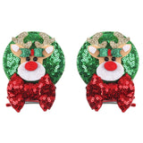 Christmas 2.8"Mouse Ears Hair Clips For Children Sequins Bow Hairpins Girls Festival Party DIY Hair Accessories