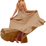 Women Fashion Oversized Dress For Womens Summer Trendy Solid Color Sleeveless Backless Dresses Beach Holiday Wear Sundress