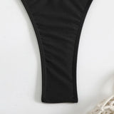 Toucheart Sexy Lingerie Suit for Women Mesh Four-piece Beach Swimsuit Sexy Bikini Solid Color Long Sleeves Mesh See-through Set