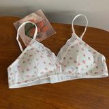 MOYISU Japanese Push Up Bra - Wireless Lace Bralette for Small Chest, Anti Sagging Comfort No Underwire Teens Slimming Lingerie