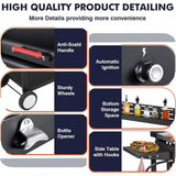 Ticify Dual Fuel BBQ Grill With Gas Griddle And Charcoal