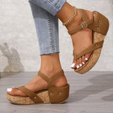 Chunky Platform Clip-Toe Sandals for Women Summer Rivet High Heel Sandal for Ladies Fashion Outdoor Anti-Slip Sandalias Mujer