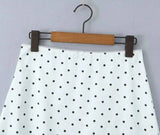 2026 Women Vintage Black White Polka Dot A-line Knee Length Skirt Sexy Low Waist Holiday Summer Skirts Slim Mini Skirts J7L2
