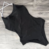 Criss Cross Backless Women Swimwear One Piece Swimsuit Female Monokini High Cut Leg Bather Bathing Suit Swim Beach Wear Lady