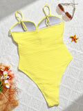 Wrinkled Bra Cup Swimsuits 2025 Female Swimwear One Piece Swimsuit Women Monokini High Cut Bathing Suit Swim Beach Wear Bodysuit