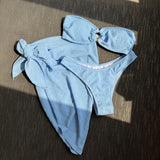 sexy bandeau ring bikinis sets three pieces with cover skirt bathing suit swimwear beach wear thong swimsuits biquini tankini