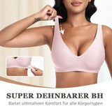 Women's Deep V Seamless Wire-Free Bra Plus Size Solid Color 3/4 Cup Thin Bra Comfortable Push-up Bra Underwear
