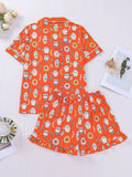 Women's Sleepwear Summer Dopamine Style Pajama Set Loungewear Ladies Pajamas Comfortable Casual Lapel Pajamas Shorts Set