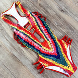 S - XXL Sexy Printed Women Swimwear One Piece Swimsuit Female High Cut Trikini Backless Monokini Bather Bathing Suit Swim Lady