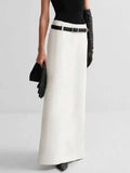 2026 New Urban Female Stylish Selection Black White Elegant Straight Skirts Summer High Waist Long Skirts For Women RMF8