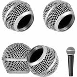 Replacement Microphone Grille (ball) With Built-in Foam Windscreen Mic Head Accessory Metal Mesh Cover For SM58
