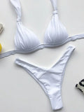 Sexy Halter Push Up Bra Cup Bikini 2025 Women Swimsuit Female Swimwear Two Pieces Bikini set Brazilian Bathing Suit Swim Beach