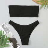 Velvet Bikinis 2025 Women Brazilian Bandeau Swimsuit Solid Sexy Swimwear Female Beachwear Bathers Bathing Swimming Swim Suit