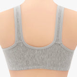 Women's Bra Wire-Free Front Closure Solid Color Full Coverage Fixed Cups More Considerate for Middle-Aged And Elderly Individual