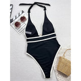 Tiger Printed Deep V Neck Monokini Women Swimwear One Piece Swimsuit Female Backless High Cut Leg Bather Bathing Suit Swim K7293
