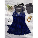 Summer Slim Women's Nightgown Hot Selling Set With Thong Sexy Sleepwear Exquisite Lingerie Transparent Night Skirt Tulle Dress