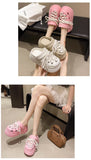 2025 Women Platform Slippers DIY Lace-up Leisure Clogs Summer Garden Shoes Thick Sole Female Home Beach Slides Street Sandals