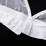 Toucheart 5-Pieces Erotic Lingerie Sexy Hip Skirt For Women Mesh Patchwork Hollow Out See-Through Lure Garters Underwear Suit