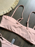 Black rhinestone process bikini sexy thong split swimsuit 2-piece beach set