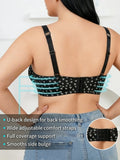Plus Size Heart Pattern Women's Bra Stylish Push up Bra Rhinestones Adjustable Wide Straps Underwire Thin Cup Comfy Lingerie