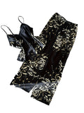 New Women's Pajamas Set Cherry Print Sleeveless V Neck Sexy Sleepwear Fashion 2PC Homewear for Summer and Spring