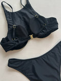 High Neck Underwired V-bar Bikini Women Swimsuit Female Swimwear Two-pieces Bikini Set Brazilian Push Up Bathing Suit Swim Lady
