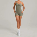 Outdoor Backless Yoga One Piece Suit Women Multiple Wearing Methods Sleeveless Slim Fit Pocket Stretch Sports Fitness Jumpsuit