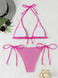 2026 Halter String Triangle Bikini Women Sexy Swimwear Female Mesh Swimsuit Solid Bathers Bathing Swimming Swim Suit Beachwear