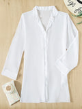 Plain Open Front Kimono Beach Cover Up Women Long Sleeve Tunic Dress 2026 Swimsuit Swimwear Bathing Suit